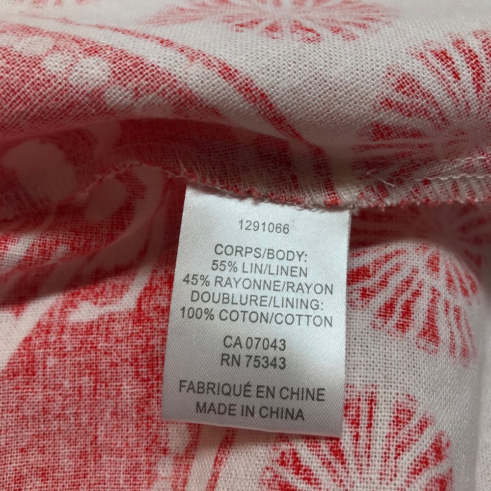 Calypso St. Barth Maxi Dress Womens Sz XS Red Shell Coral Linen Blend Beach Sea - Picture 9 of 12
